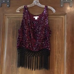 Velvet Blouse with fringe